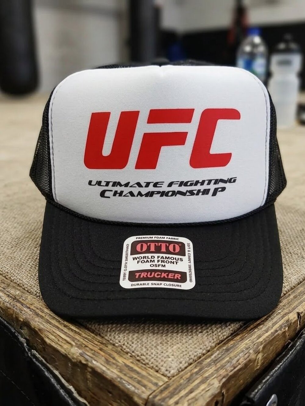 Vintage UFC Fight Night Red White Black OTTO Foam Rope Snapback Trucker Hat Spor